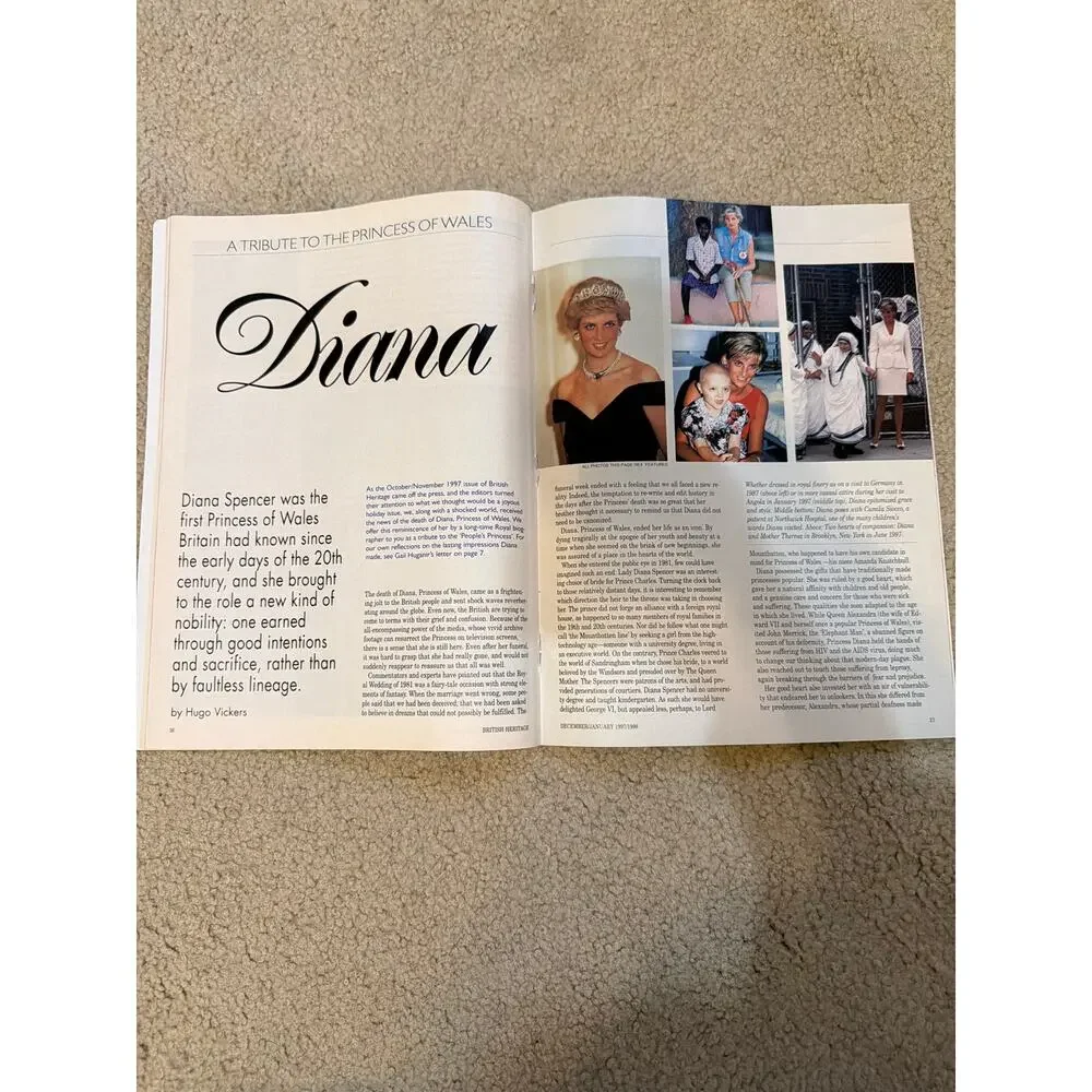 Princess Diana British Heritage Magazine Collectors December 1997 Vintage 90s